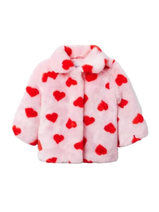 Janie and Jack Other - Janie and Jack Candy Pink Heart Faux Fur Jacket Toddler Girl Size 2T